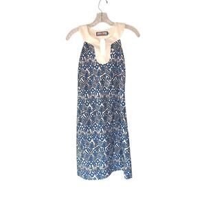 CK Bradley Dress Blue White Geometric Print Vacation Resort‎ Sleeveless Medum